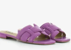 SANDALI CON FASCE INTRECCIATE VIOLA