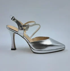 SANDALI CON NODO STRASS SLINGBACK ARGENTO