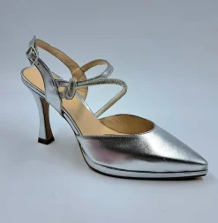 SANDALI CON NODO STRASS SLINGBACK ARGENTO