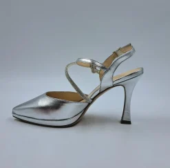 SANDALI CON NODO STRASS SLINGBACK ARGENTO