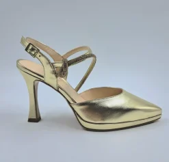 SANDALI CON NODO STRASS SLINGBACK PLATINO