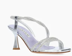 SANDALI DECORAZIONE STRASS ARGENTO