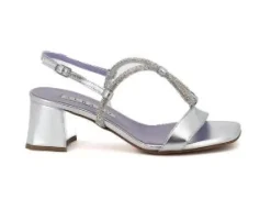 SANDALI DETTAGLI STRASS ARGENTO