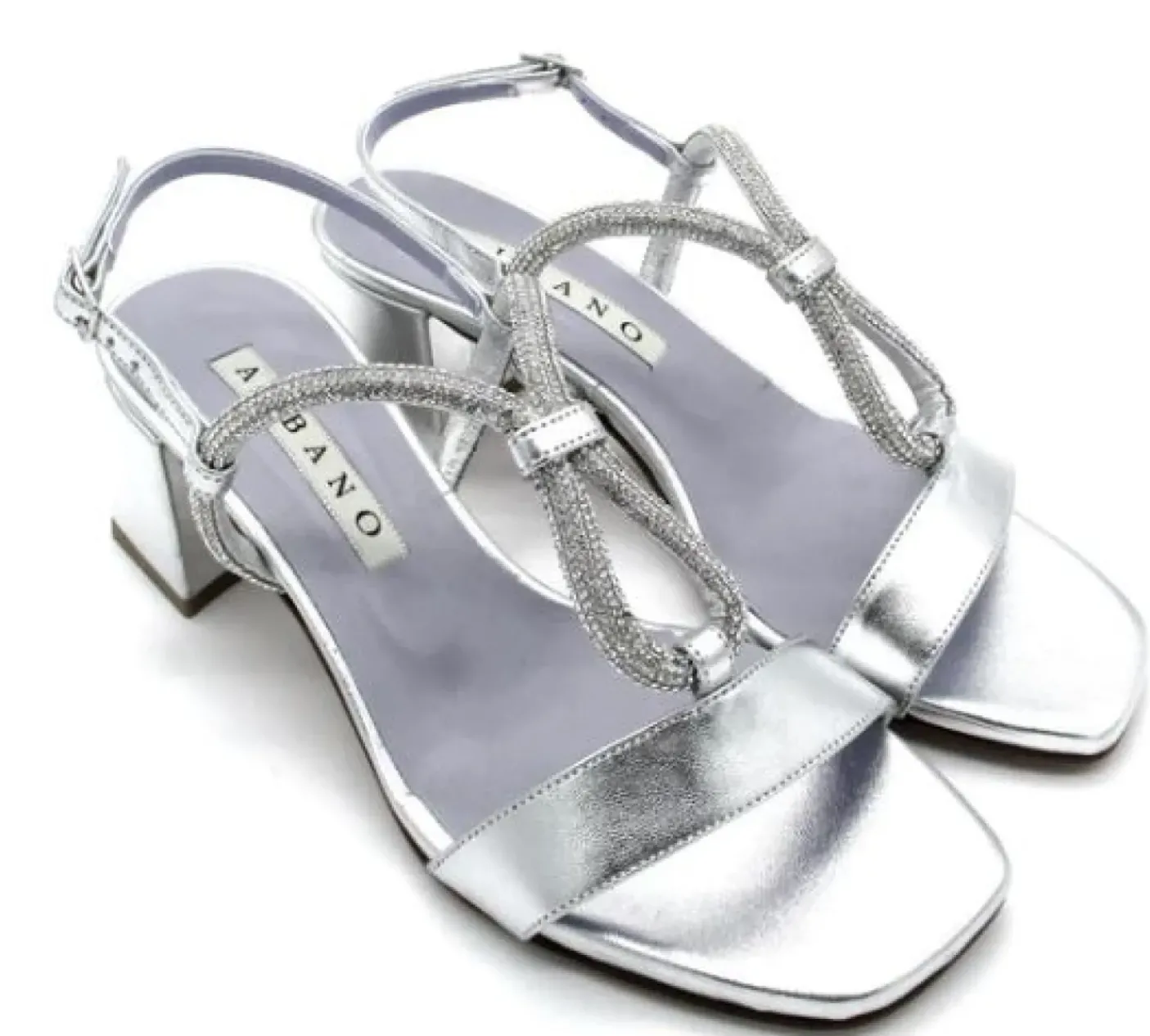 SANDALI DETTAGLI STRASS ARGENTO