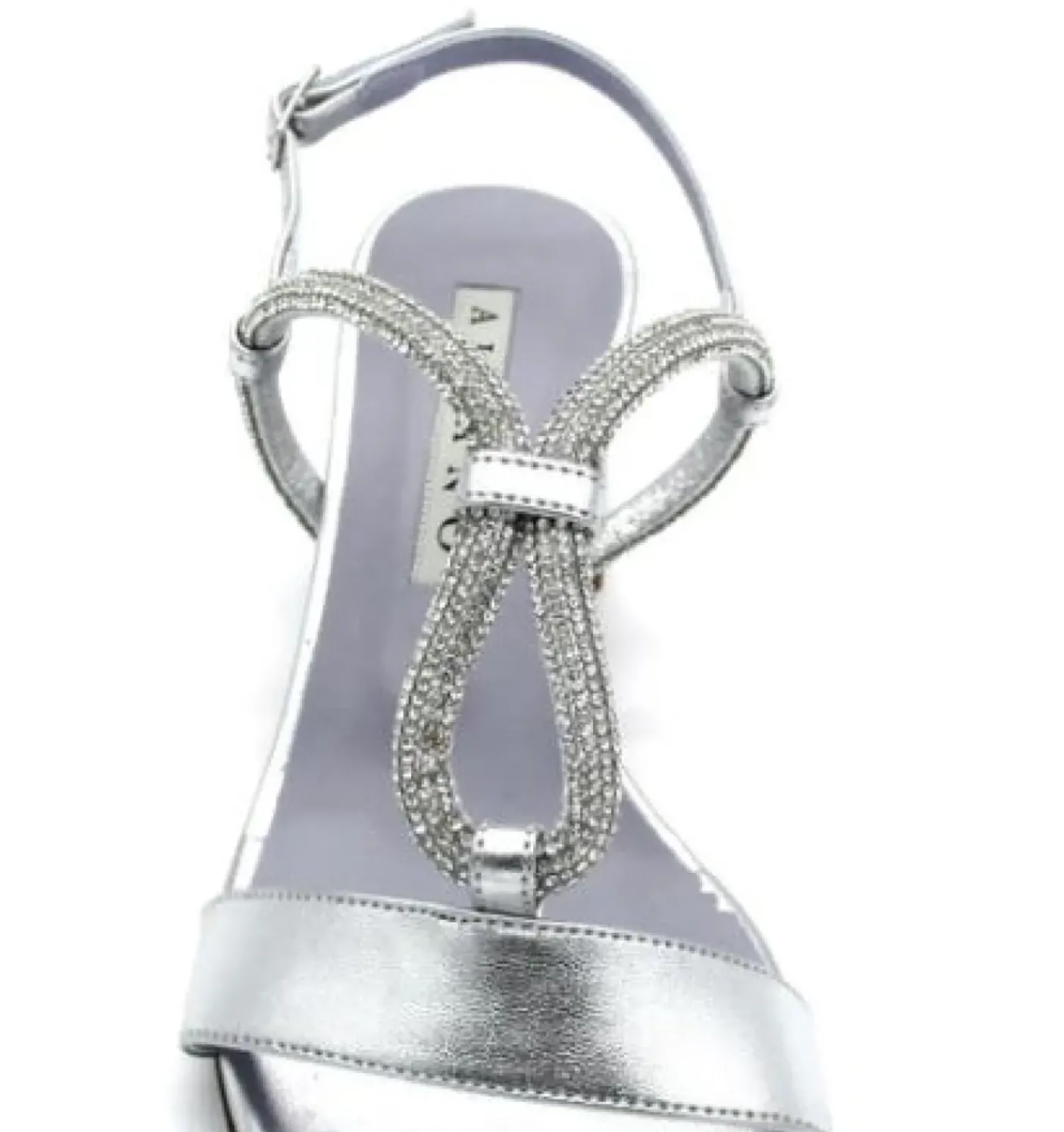 SANDALI DETTAGLI STRASS ARGENTO