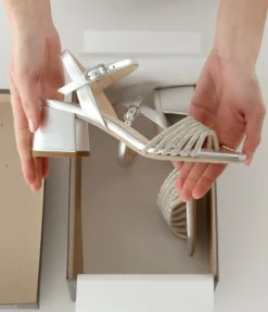 SANDALI FASCE STRASS ARGENTO