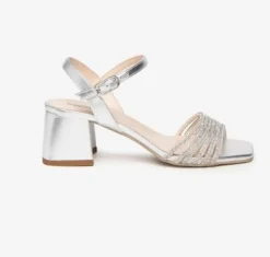 SANDALI FASCE STRASS ARGENTO