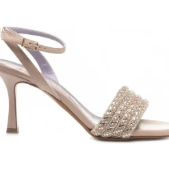 SANDALI FASCIA STRASS CIPRIA E ARGENTO