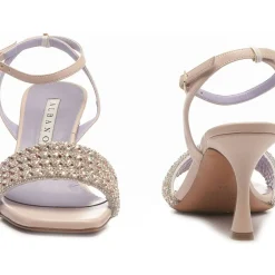 SANDALI FASCIA STRASS CIPRIA E ARGENTO