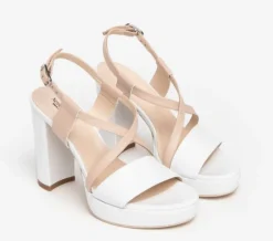 SANDALI IN PELLE BIANCA INCROCIO CIPRIA