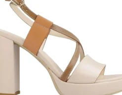 SANDALI IN PELLE CIPRIA INCROCIO CUOIO