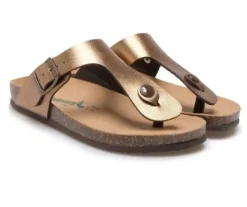 SANDALI INFRADITO PELLE RAME
