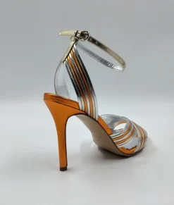 SANDALI LAMINATI ARANCIO ORO