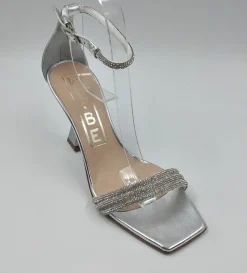 SANDALI LAMINATI FASCE STRASS