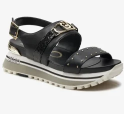 SANDALI MAXI WONDER MINI BORCHIE NERO