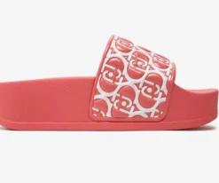 SANDALI MYKONOS CON FASCIA LOGO ALL OVER ROSA