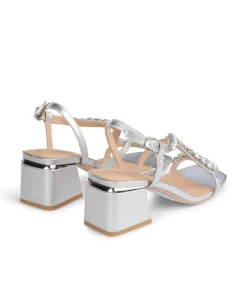 SANDALI NARI CON STRASS SILVER