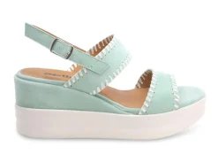 SANDALI NAXOS CAMOSCIO CON ZEPPA VERDE MENTA