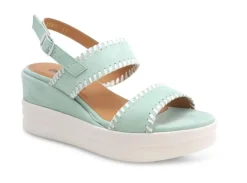 SANDALI NAXOS CAMOSCIO CON ZEPPA VERDE MENTA