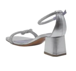 SANDALI NODO STRASS TACCO QUADRATO