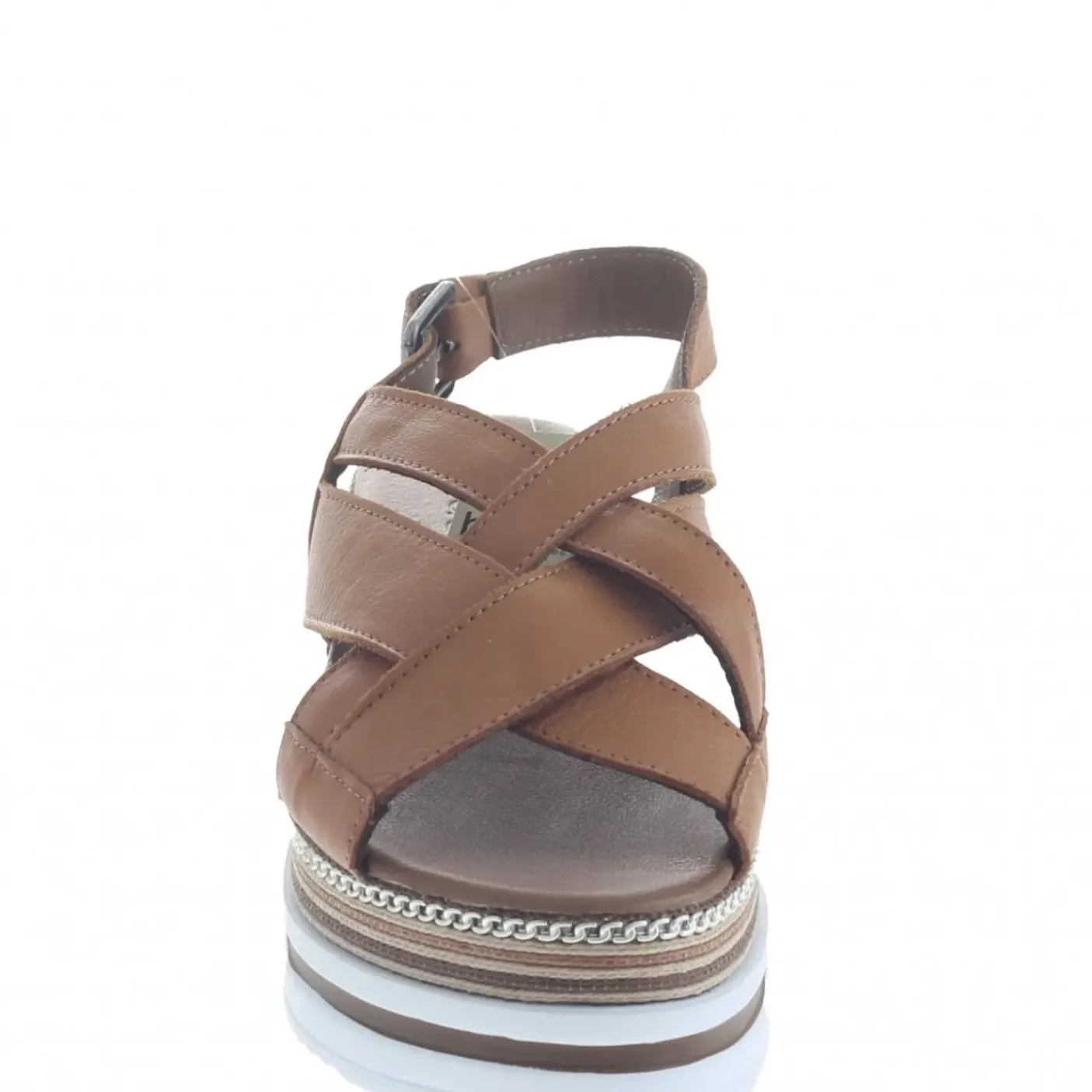 SANDALI PELLE CON DETTAGLI CATENA