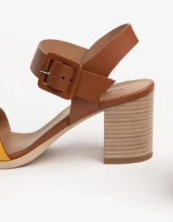 SANDALI PELLE FASCIA GIALLA