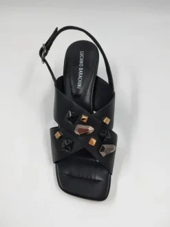 SANDALI PELLE INCROCIATE NERE