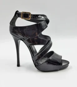 SANDALI PELLE LUCIDA NERA