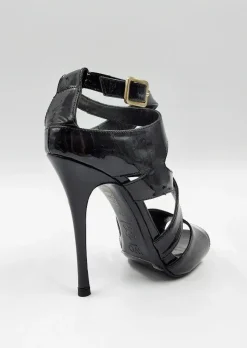 SANDALI PELLE LUCIDA NERA