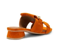 SANDALI PELLE SALLY FRANGE ARANCIO