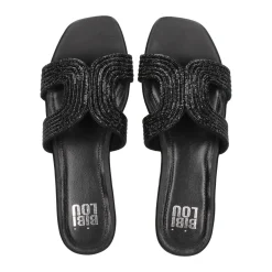 SANDALI SPONGECAKE BLACK MICRO STRASS