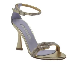 SANDALI STRASS PLATINO NODO