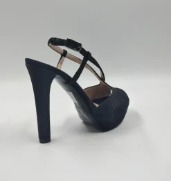 SANDALI TESSUTO LAME NERO