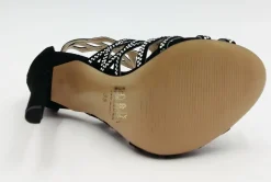 SANDALI TRONCHETTO DONNA PELLE SCAMOSCIATA STRASS