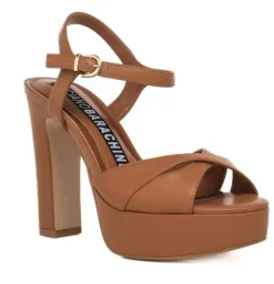 SANDALO IN PELLE PLATEAU CUOIO