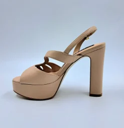 SANDALO PELLE MORBIDA PLATEAU NUDE