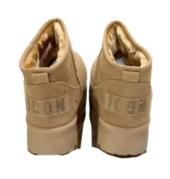 SCARPONCINI MAMMUT BEIGE LOGO STRASS