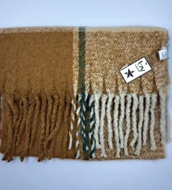 SCIARPE MORBIDA CAMEL DETTAGLIO VERDE