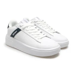 SNEAKERS BIANCA STRISCIA LOGO BLU
