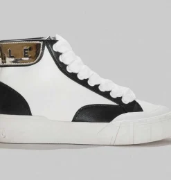 SNEAKERS ALTA CON DETTAGLI ORO E NERI