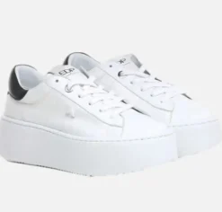 SNEAKERS EVA PELLE BIANCA SPOILER NERO