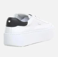 SNEAKERS EVA PELLE BIANCA SPOILER NERO