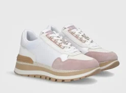 SNEAKERS IN SUEDE E NYLON BIANCO