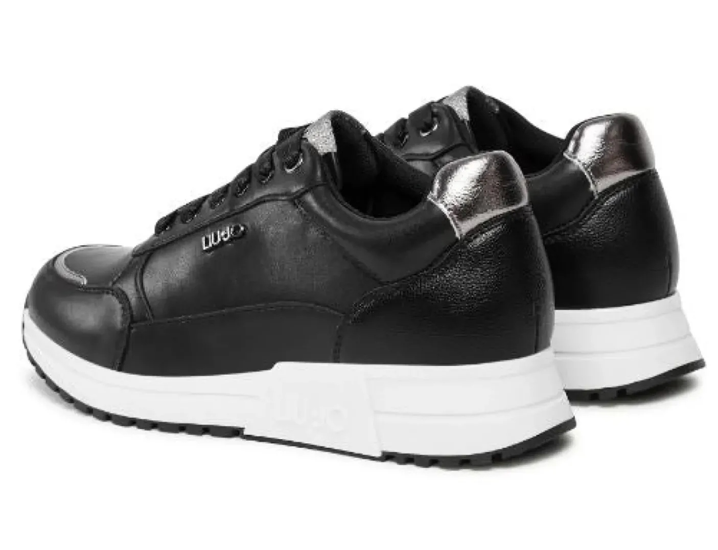 SNEAKERS NERA DETTAGLI ARGENTO