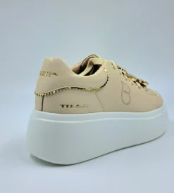 SNEAKERS PELLE BEIGE ELETTRA TOSCA BLU CHARMS FIORI