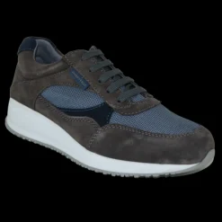 SNEAKERS PELLE E TESSUTO TECNICO GRIGIO