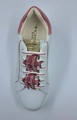 SNEAKERS PELLE ELETTRA TOSCA BLU CHARMS FUCSIA