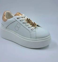 SNEAKERS PELLE ELETTRA TOSCA BLU CHARMS FIORI