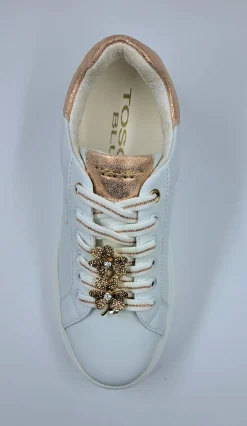 SNEAKERS PELLE ELETTRA TOSCA BLU CHARMS FIORI