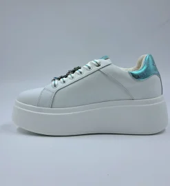 SNEAKERS PELLE ELETTRA TOSCA BLU CHARMS FIORI CELESTE